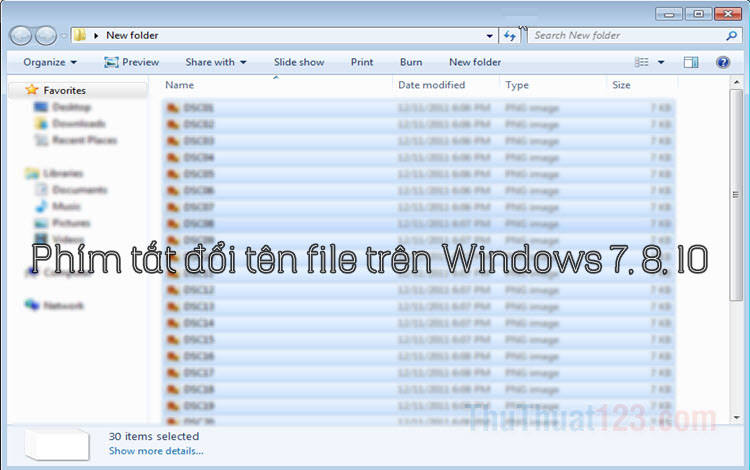 Phím tắt đổi tên file trên Windows 7, 8, 10