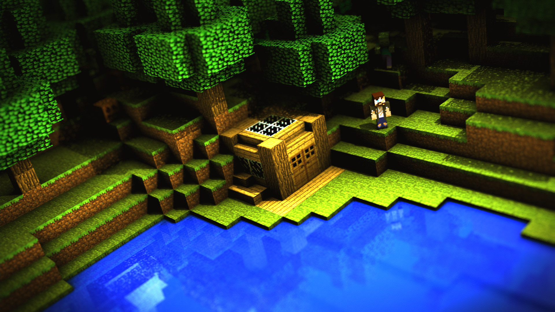 Hình nền Minecraft mặt hồ đẹp