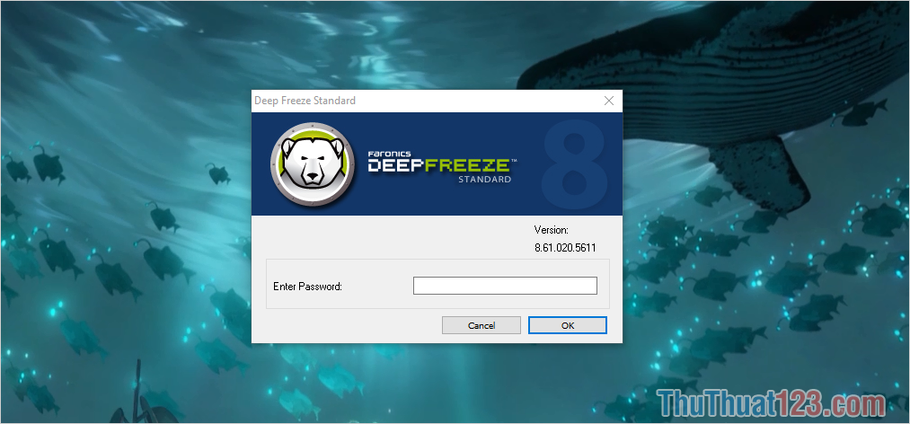 Tiến hành nhập Password để mở Deep Freeze
