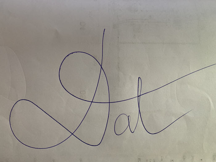 Chữ ký tên Đạt viết tay
