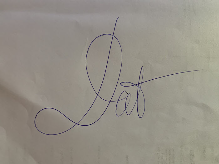 Mẫu chữ ký tên Đạt bằng tay