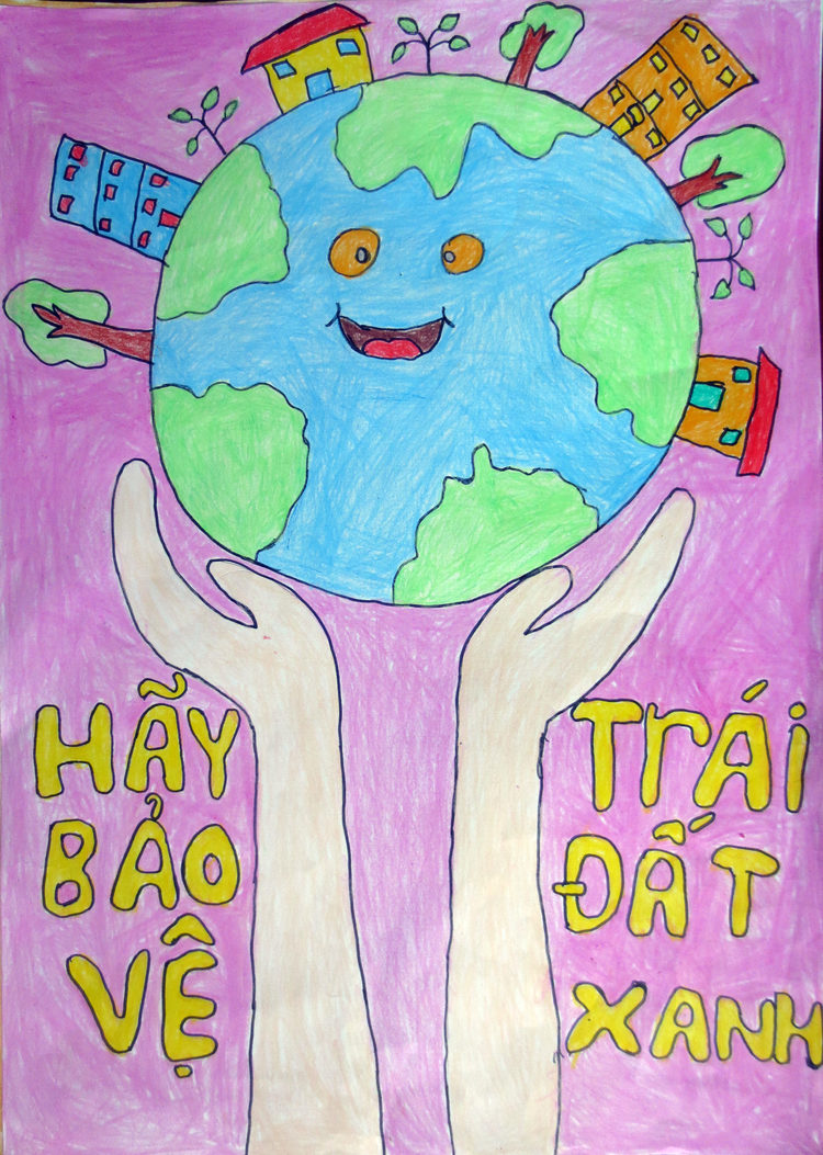 Học sinh vẽ tranh đề tài bảo vệ môi trường