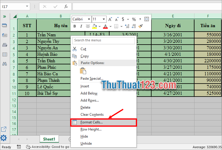 Cách khóa cột trong Excel không cho chỉnh sửa