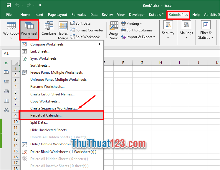 Cách tạo lịch trong Excel Kutools for Excel