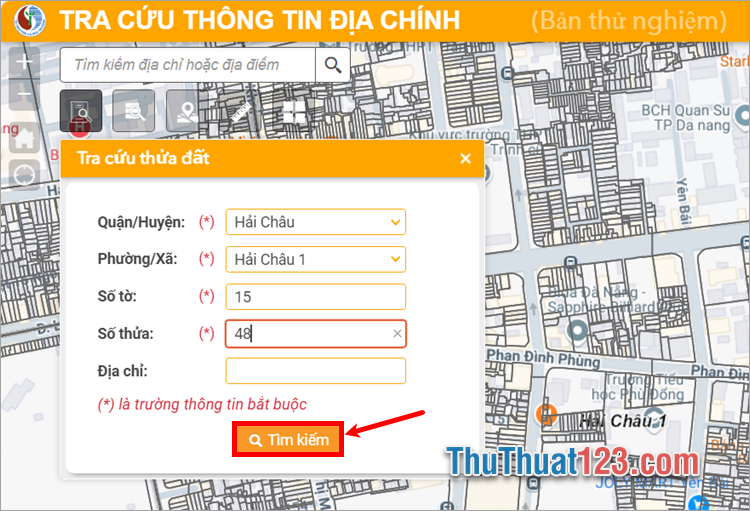 Sau đó chọn Tìm kiếm hoặc Tra cứu