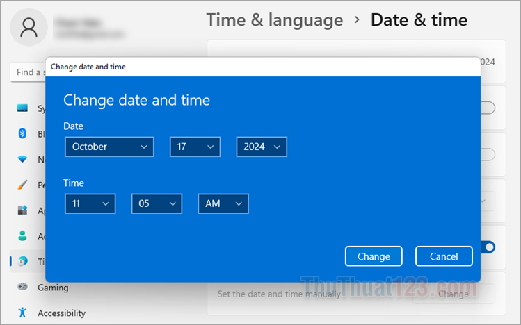Cách chỉnh thời gian, ngày giờ trên Windows 11