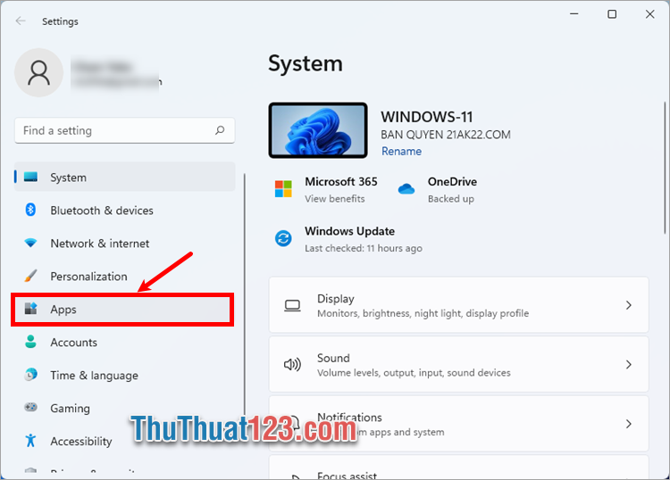 Nhấn tổ hợp phím Windows + I để mở cửa sổ Settings