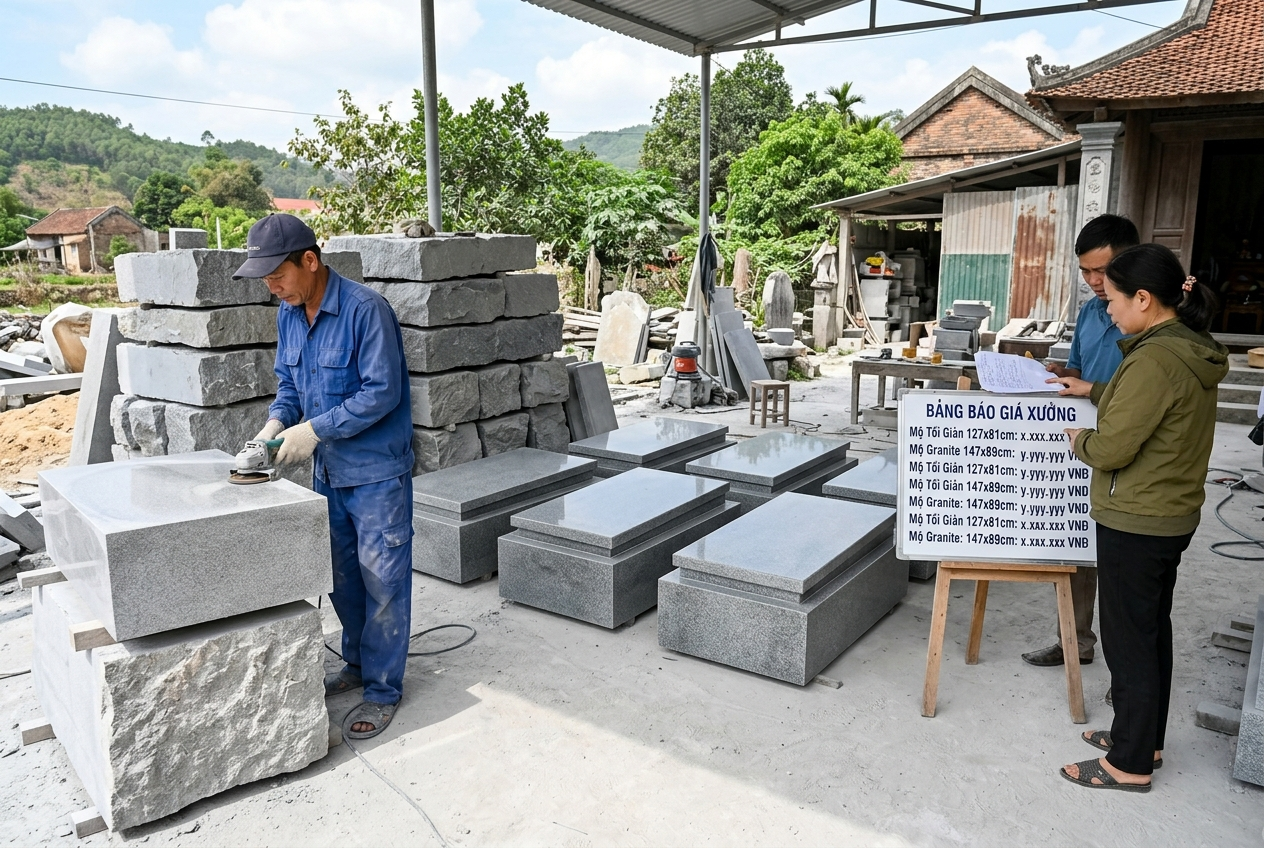 Trước khi ký hợp đồng, bạn nên tìm hiểu giá mộ đá Ninh Bình tại các xưởng sản xuất để đối chiếu chính xác